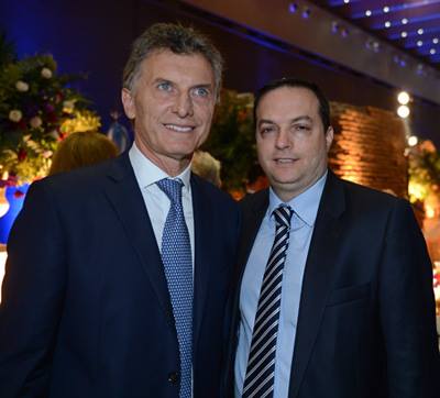 El Presidente Macri y Ariel Cohen Sabban, antes del huracán Esmeralda.