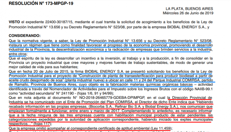 BIOBAL ENERGY BOLETIN OFICIAL 1