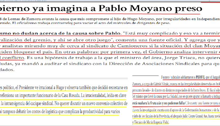 PERFIL DEJABA EN CLARO LA INTENCIÓN DEL GOBIERNO