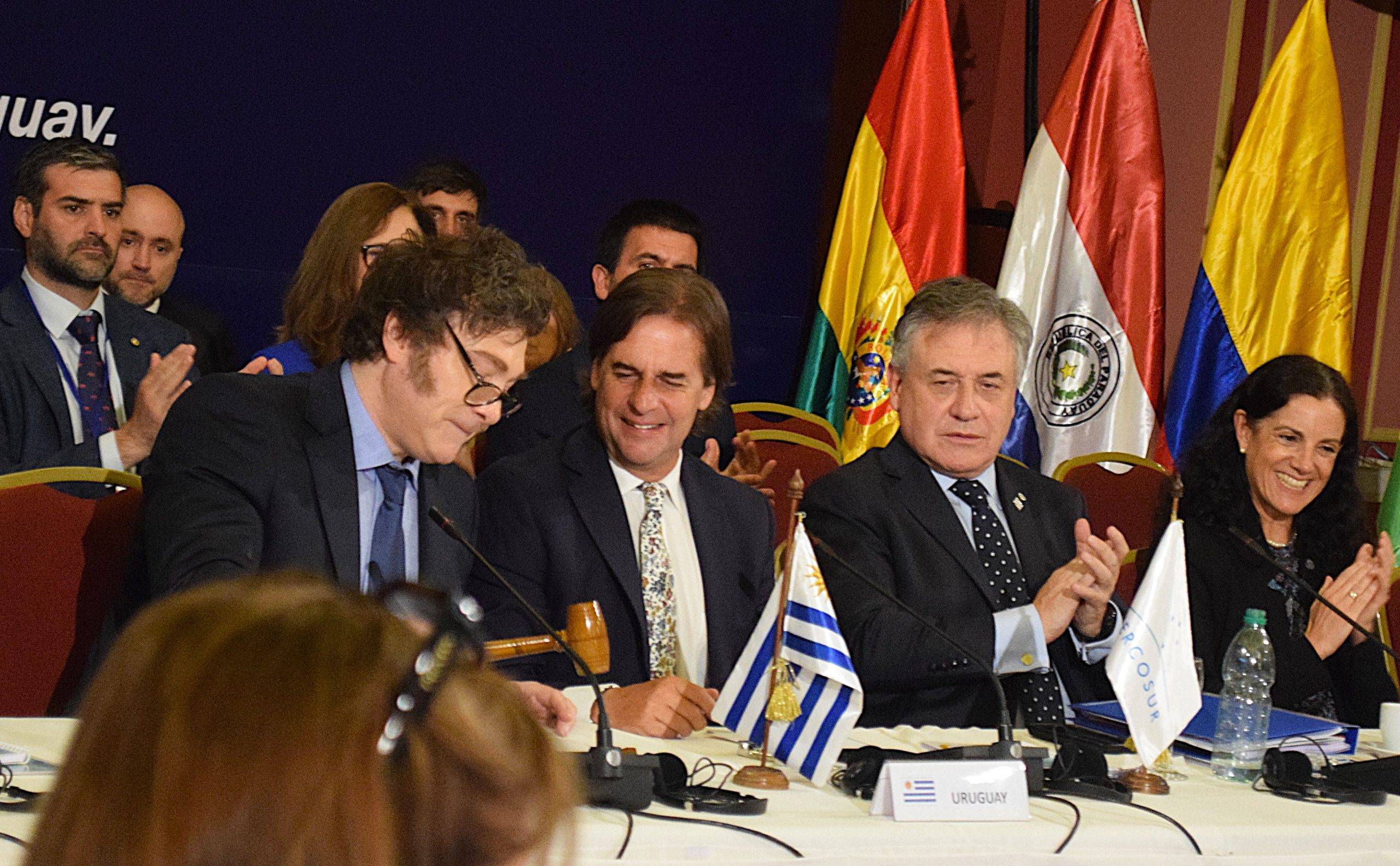 Milei en la última reunión del Mercosur.