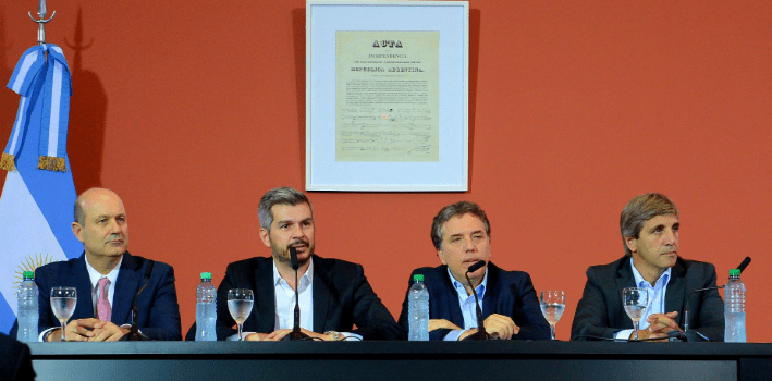 Imagen de Sturzenegger, Peña Braun, Dujovne y Caputo en Casa Rosada