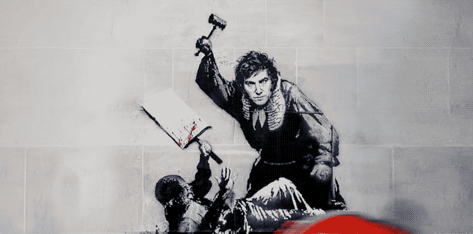 Bansky, intervenido por Navaja. Animación SIlvia Canosa